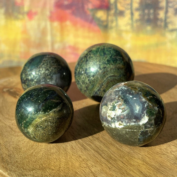 Peace and Healing Purple Moss Agate Sphere