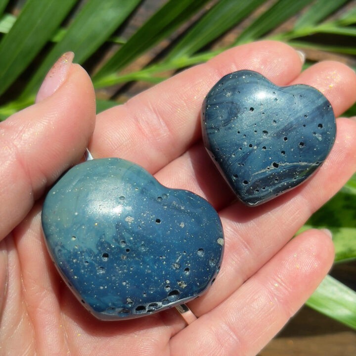 Rare Blue Obsidian Heart