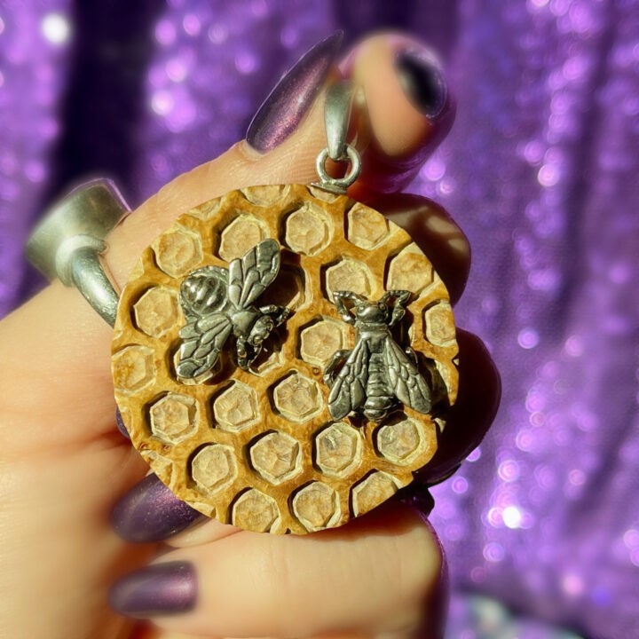 Bee and Honeycomb Design Pendant