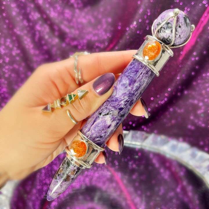 Charoite with Sunstone Wand