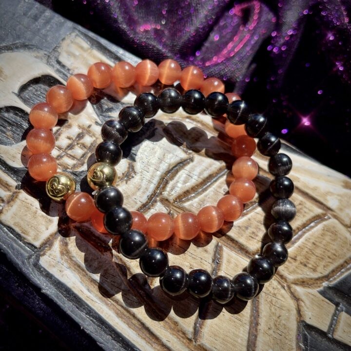 Cats Eye Halloween Bracelet Duo