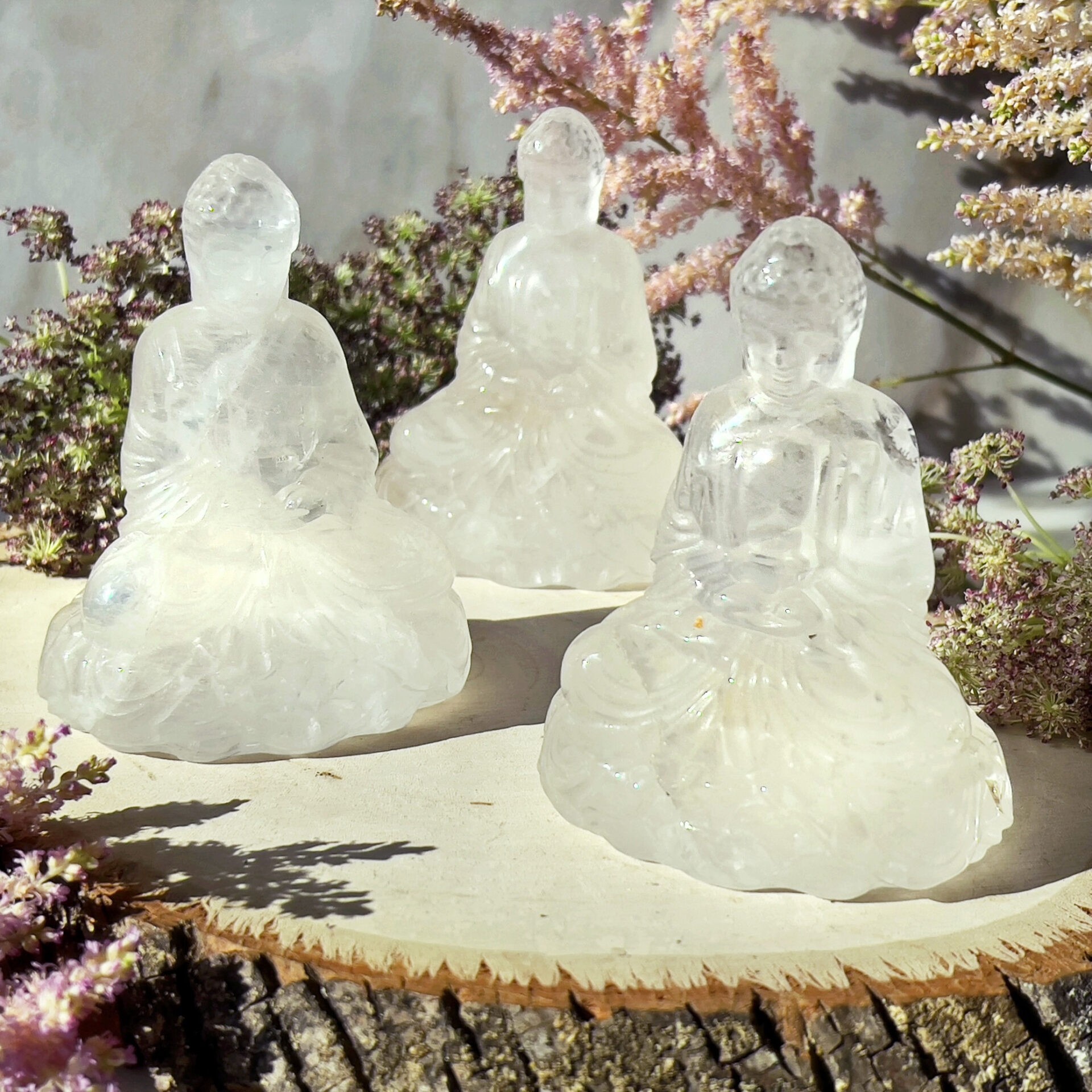 Clear quartz popular Buddha