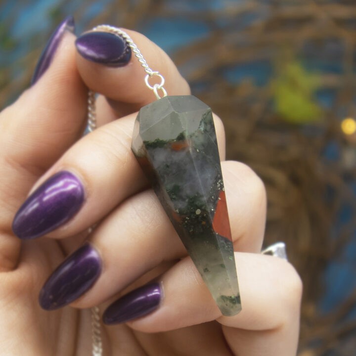 Healing African Bloodstone Pendulum