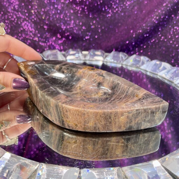 Black Moonstone Leaf Shape Bowl