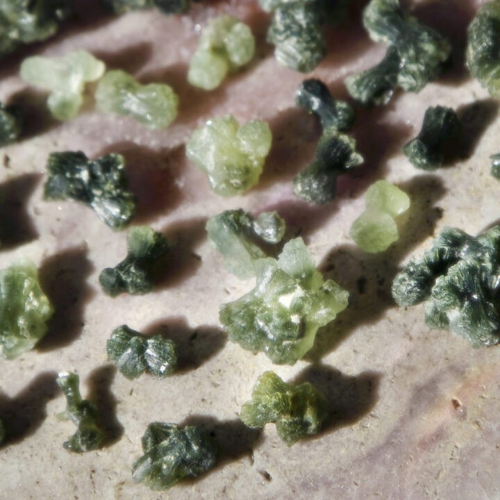 Natural Prehnite with Actinolite