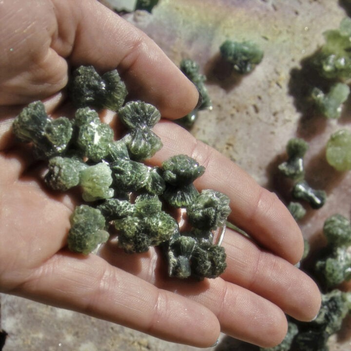 Natural Prehnite with Actinolite