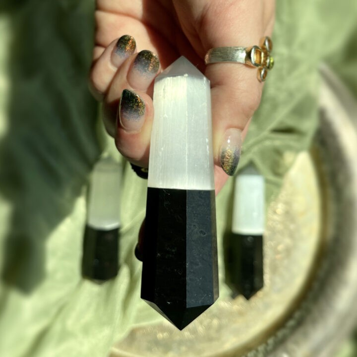 Selenite and Black Tourmaline Vogel