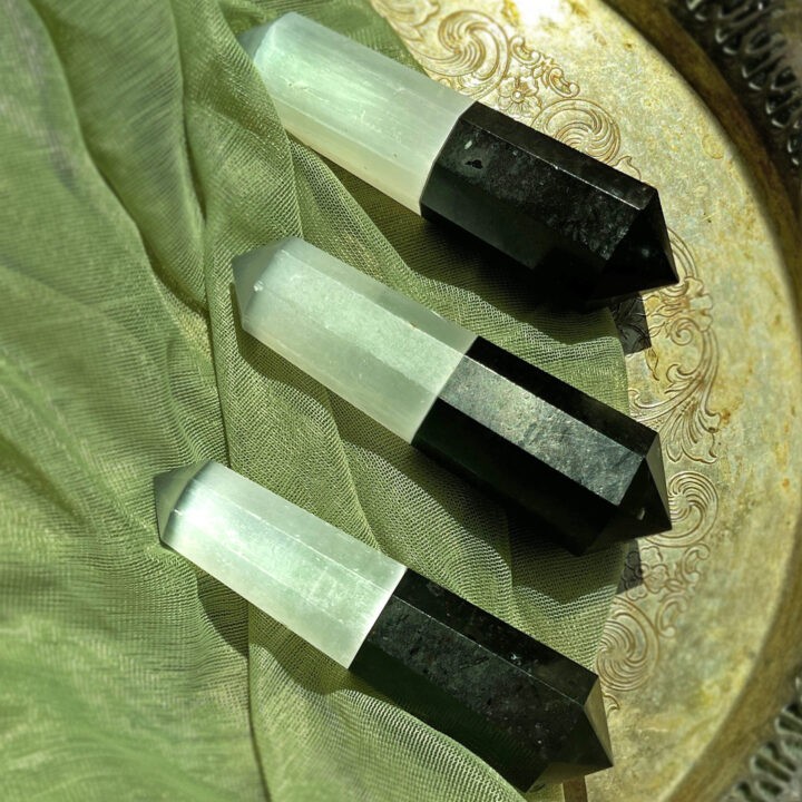 Selenite and Black Tourmaline Vogel