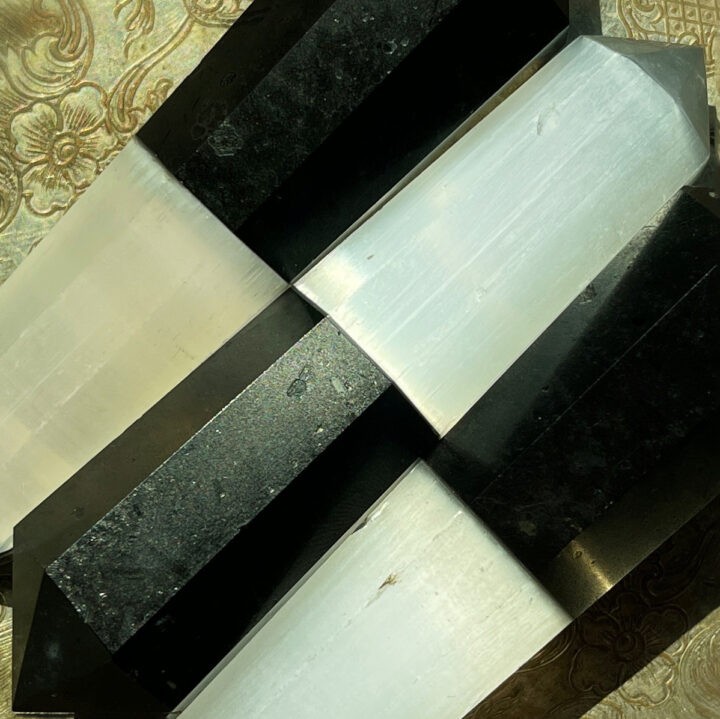 Selenite and Black Tourmaline Vogel