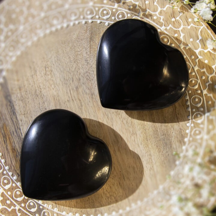 Shadow Protection Black Agate Heart