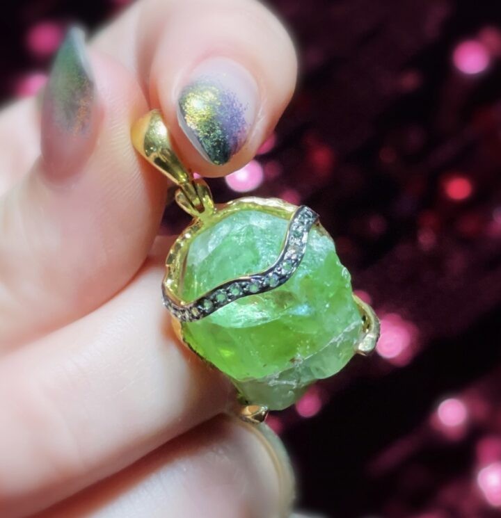 Peridot with White Topaz Pendant