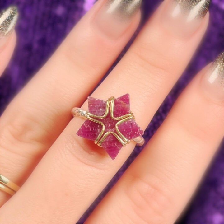 Mayir Star Cut Ruby Sterling Silver Ring