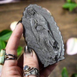 Comfort Through the Darkness Silver Sheen Obsidian Mother Mary