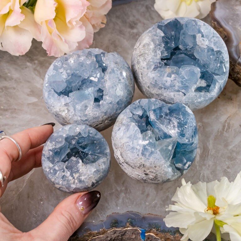 Divine Guidance Celestite Geode Sphere