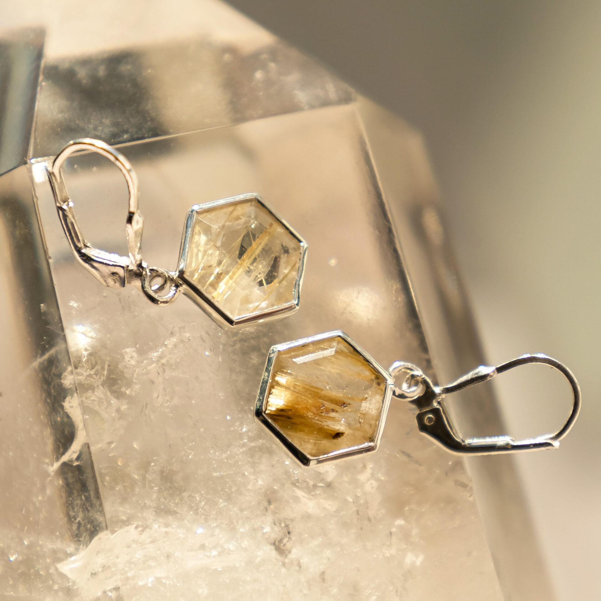 Rutilated quartz earrings online