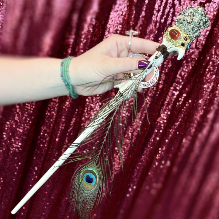 Pyrite Peacock Priestess Wand