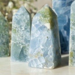 Rare Diopside in Blue Calcite Obelisk