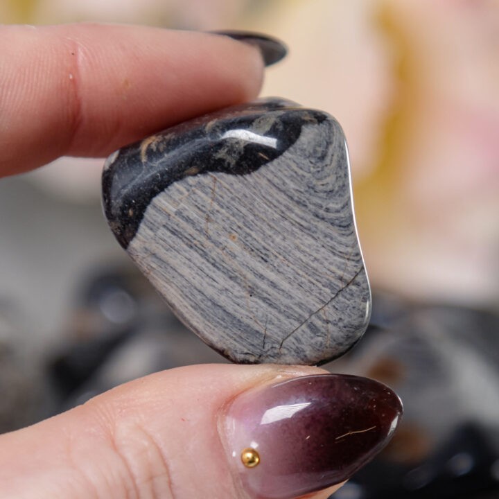 Tumbled Silver Leaf Jasper