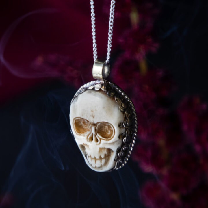 Buffalo Bone Skull Pendant