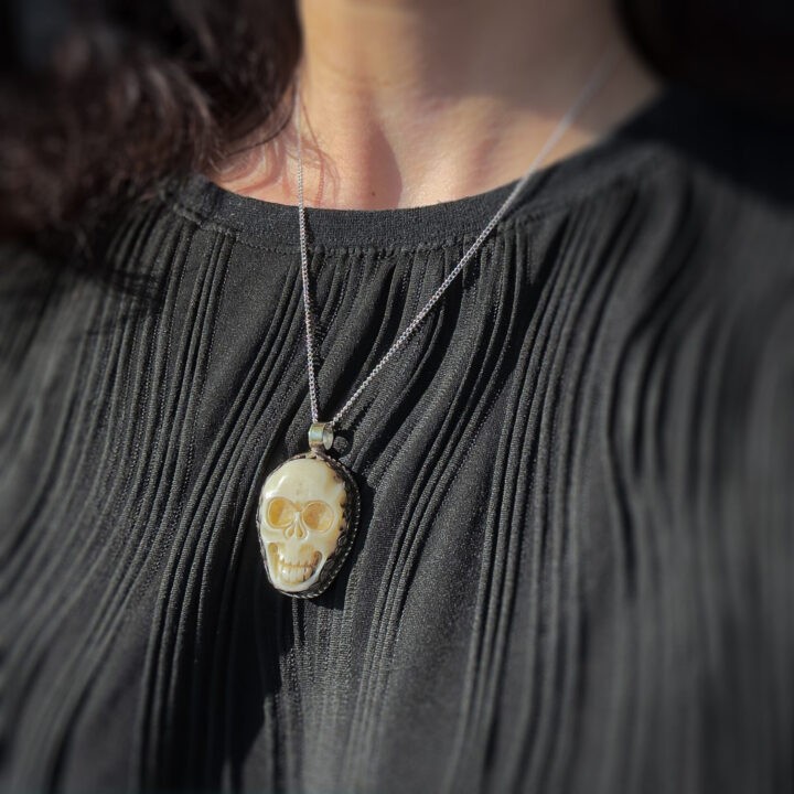 Buffalo Bone Skull Pendant