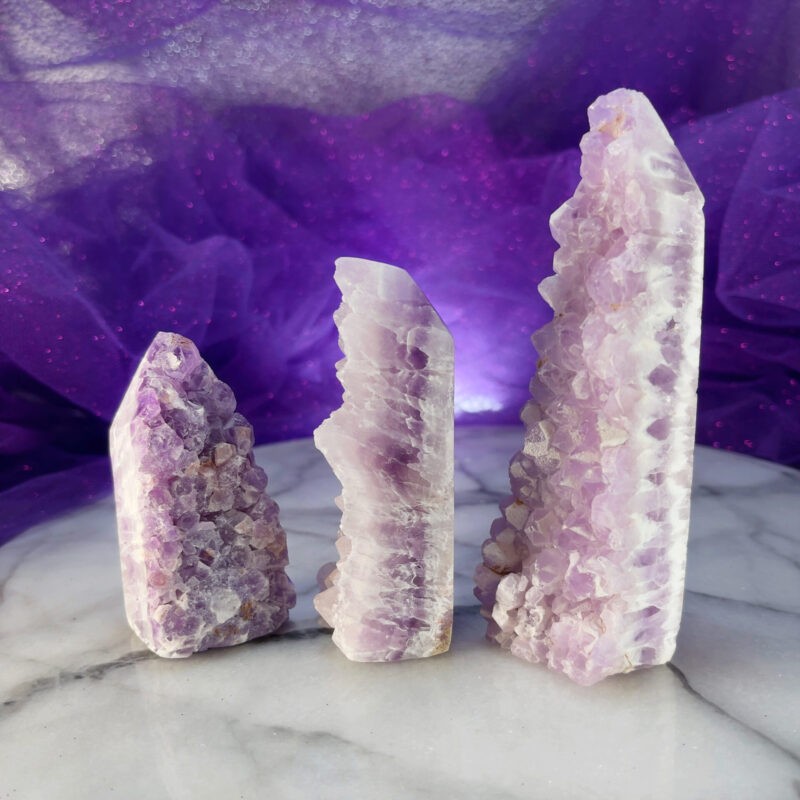 Dream Amethyst Natural-Sided Obelisk