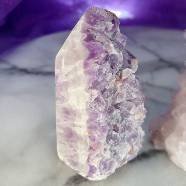 Dream Amethyst Natural-Sided Obelisk