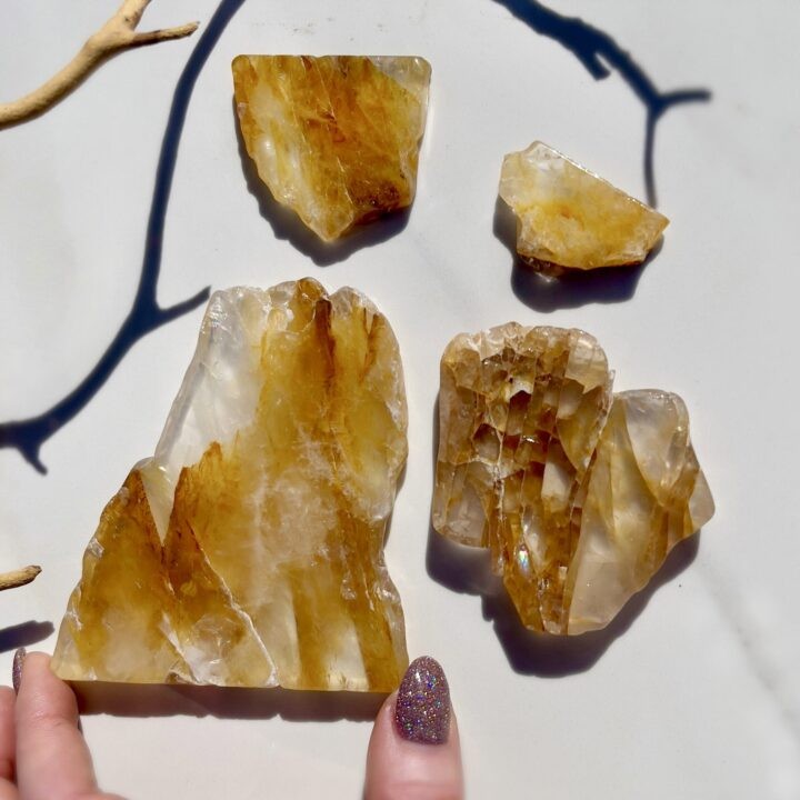 Golden Healer Quartz Slice