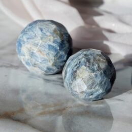 Instant Alignment Blue Kyanite Faceted Sphere