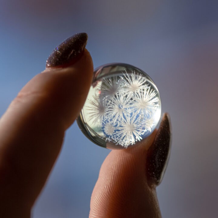 Mini Clear Quartz Snowflake Sphere