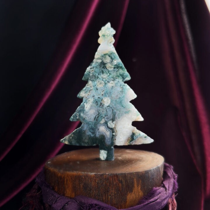 Moss Agate Christmas Tree