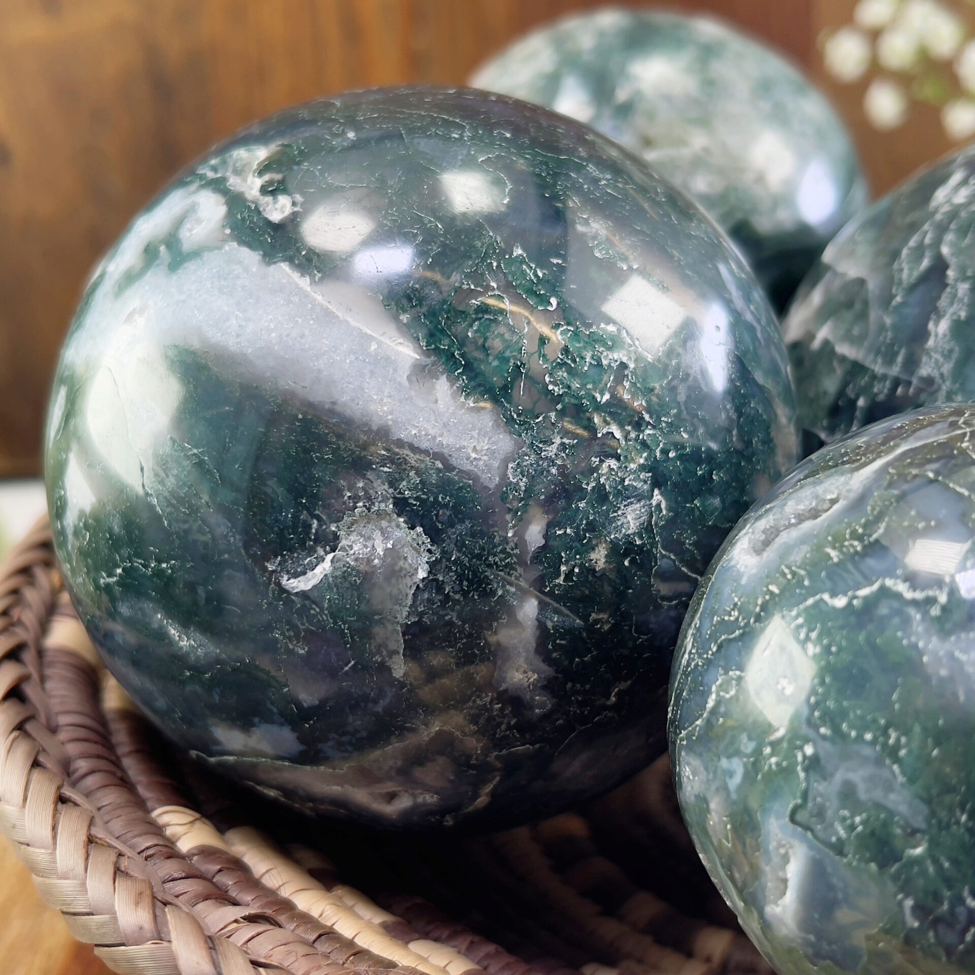 XXL popular Moss Agate Sphere