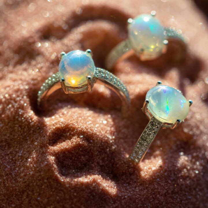 Swift Shift Opal and White Topaz Ring