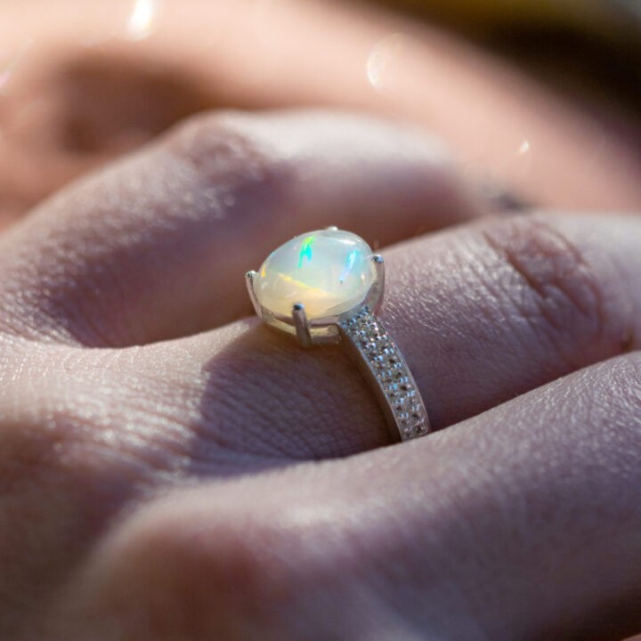 Swift Shift Opal and White Topaz Ring