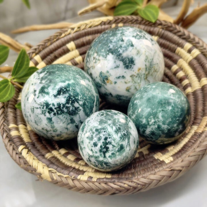 Tree Agate Grounding Sphere