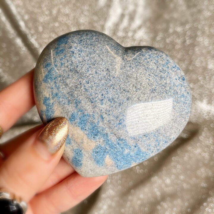 Azurite in Quartz Heart