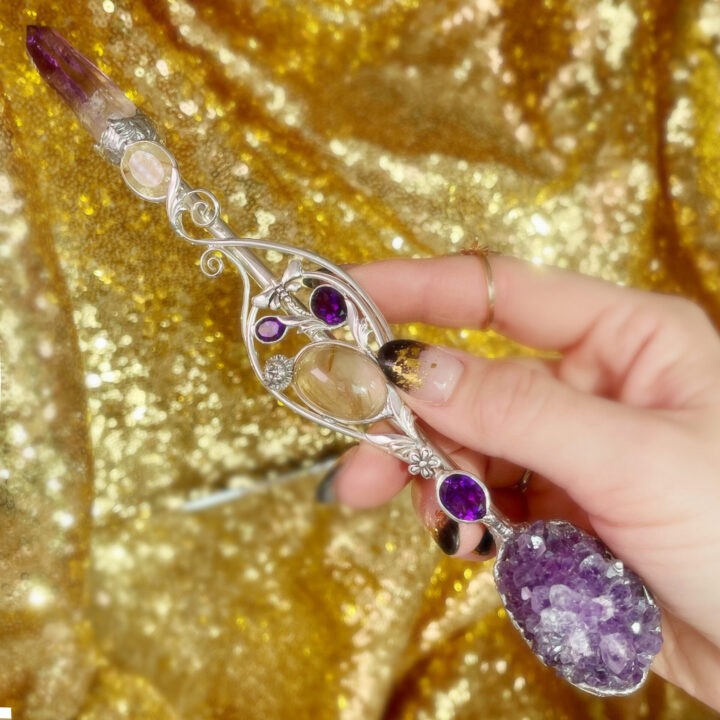 Amethyst Stalactite, Rutilated Quartz, and Vera Cruz Amethyst Wand