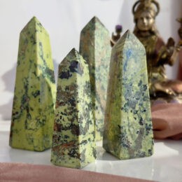 Awaken Your Power Serpentine and Pyrite Obelisk