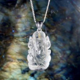 Clear Quartz Ganesha Pendant