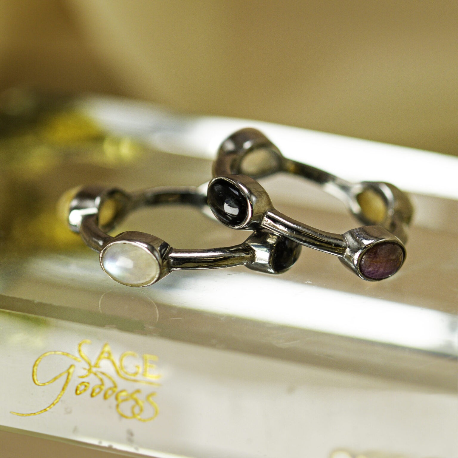 Sage Goddess Four Directions Ring for balance and elemental guidance