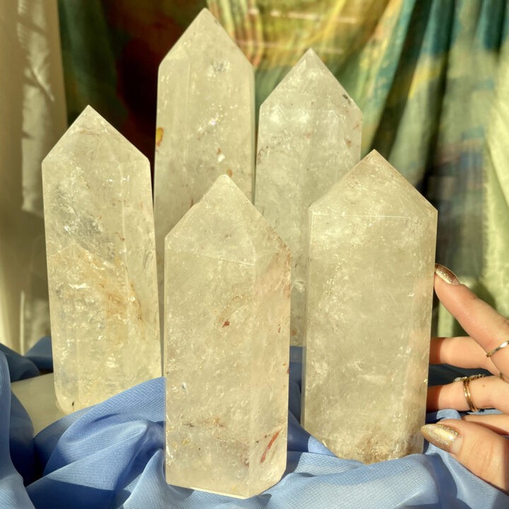 Red-Yellow Hematoid Quartz Strength and Healing Obelisk