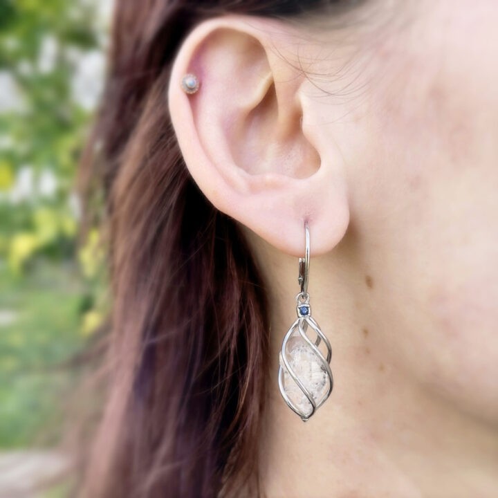 Universal Wisdom Herkimer Diamond and Sapphire Earrings