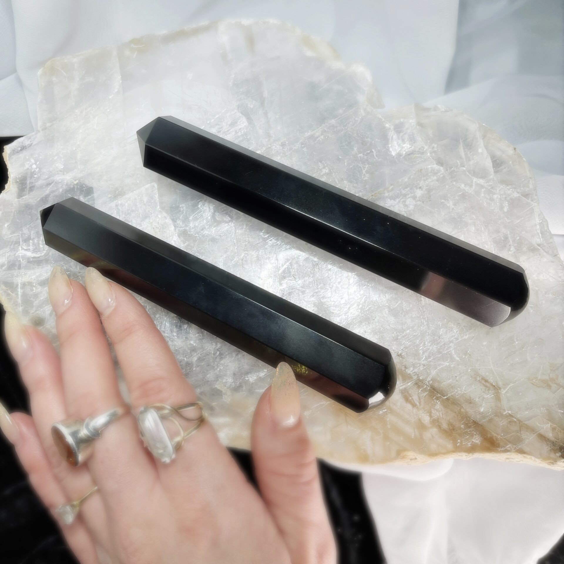 Sage Goddess Black Agate Grounding Massage Wand for balance