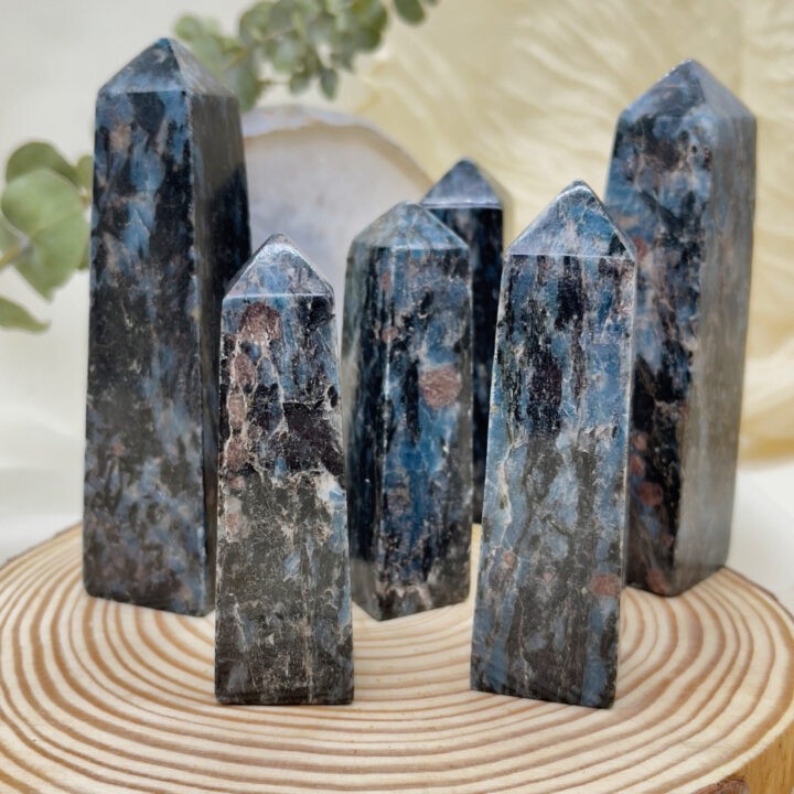 Blue Kyanite with Garnet in Hornblende Obelisk