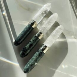 Eye of Ra Kambaba Jasper and Clear Quartz Wand