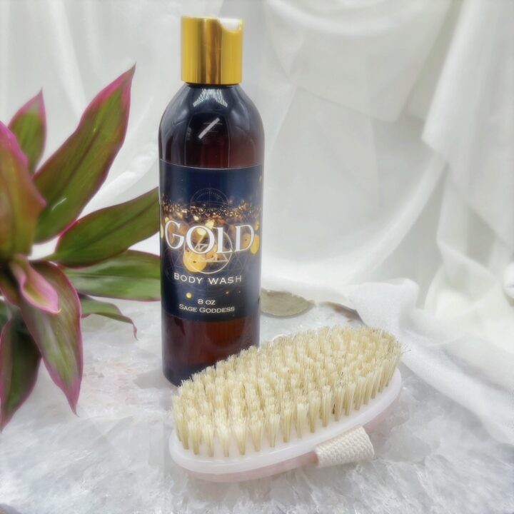 Gold Body Wash and Rose Quartz Dry Brush Duo