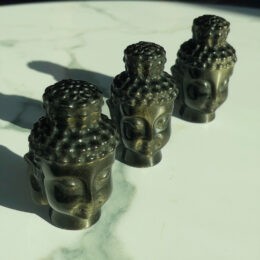 Golden Sheen Obsidian Buddha