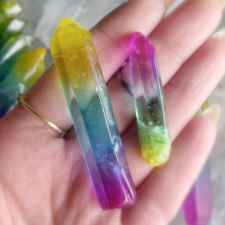 Rainbow Aura Quartz Point