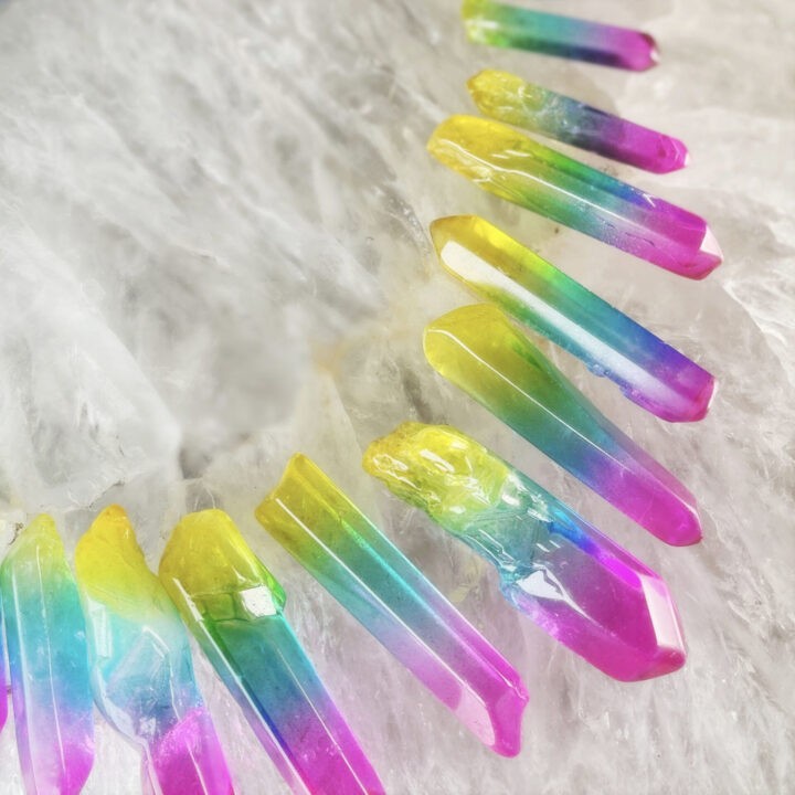 Rainbow Aura Quartz Point