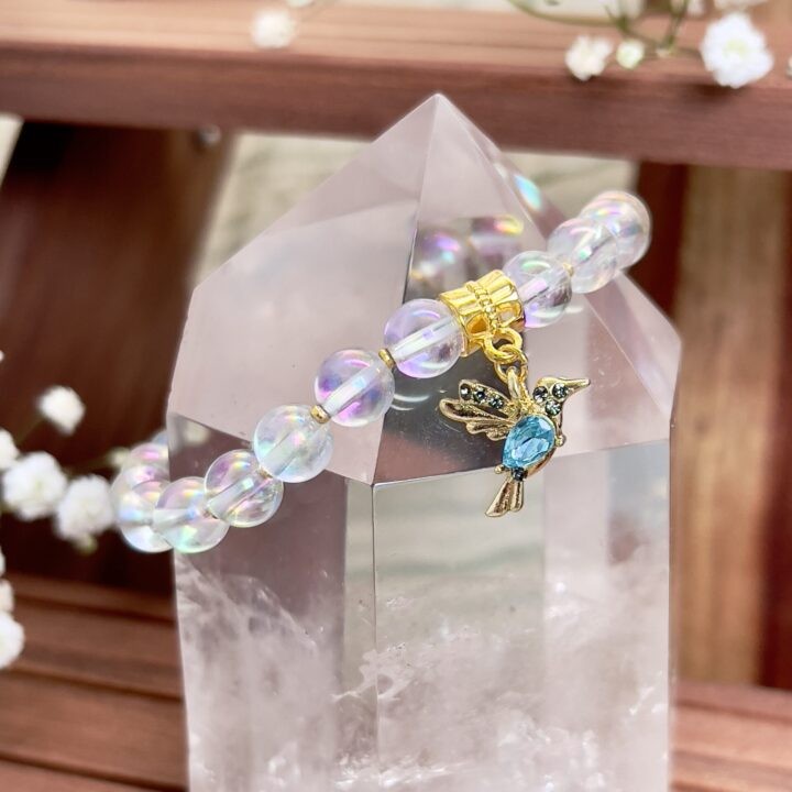 Angel Aura Quartz Hummingbird Bracelet