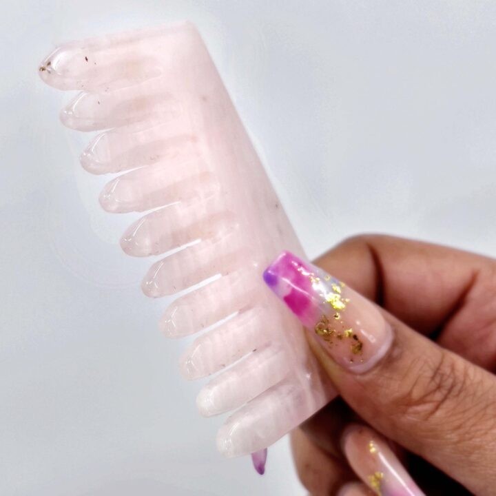 Love Yourself Rose Quartz Hair Comb